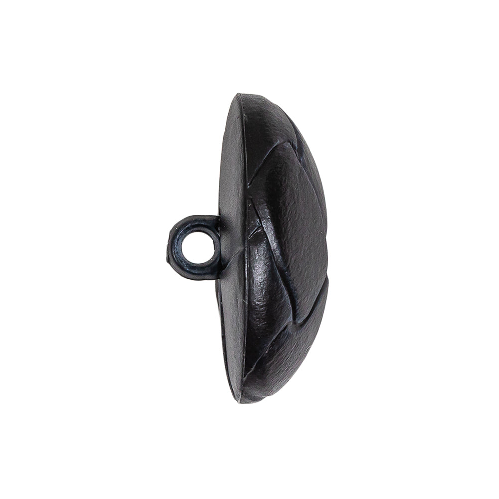Midnight Navy Oval Knotted Leather-Look Shank Back Plastic Button - 40L/25.5mm Folded