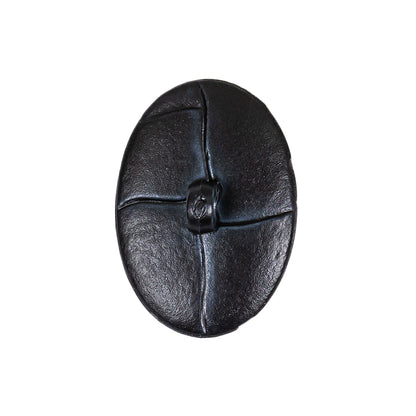 Midnight Navy Oval Knotted Leather-Look Shank Back Plastic Button - 40L/25.5mm Detail