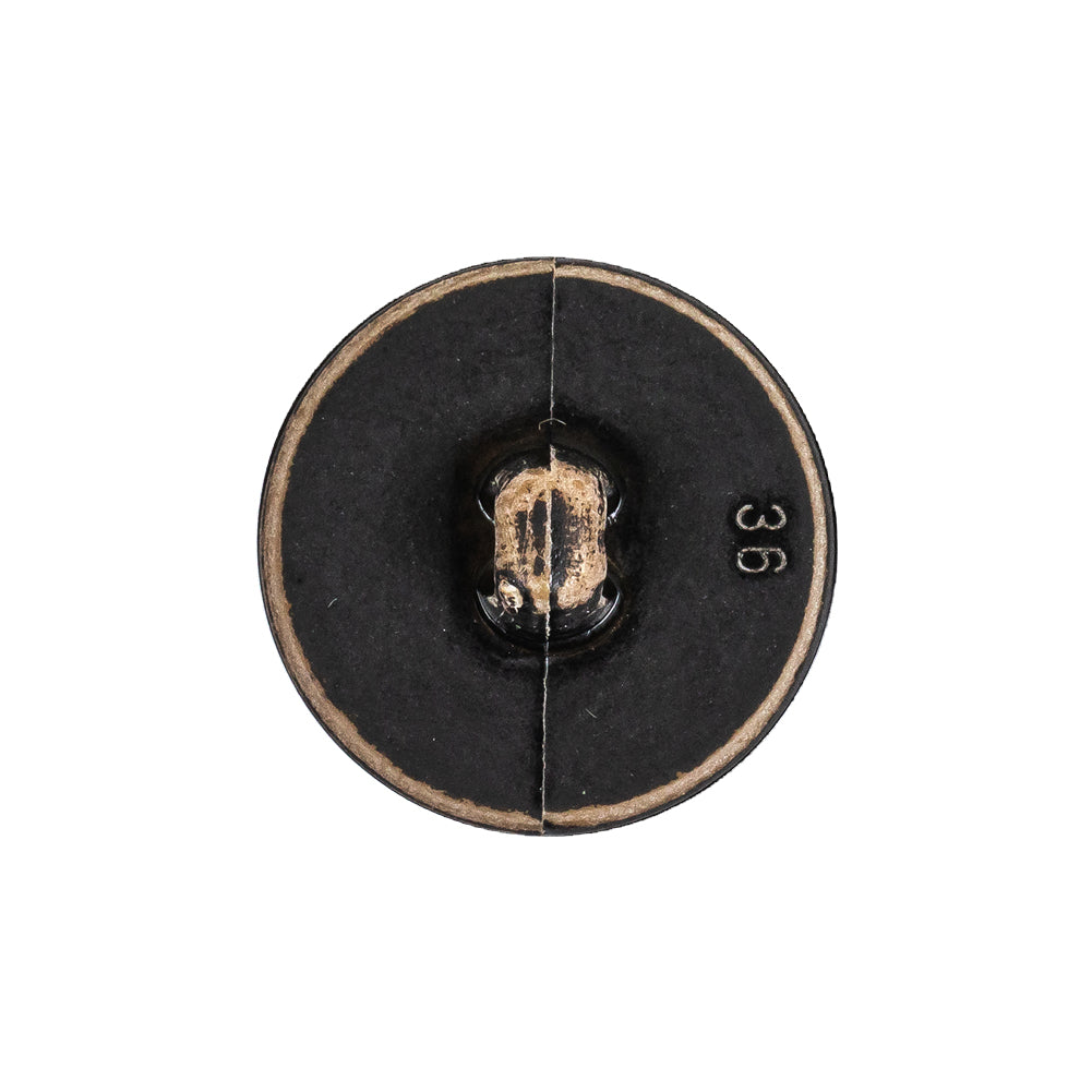 Italian Weathered Black Knotted Leather-Look Shank Back Plastic Button - 36L/23mm Detail