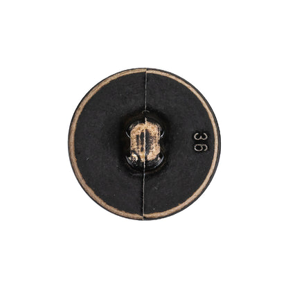 Italian Weathered Black Knotted Leather-Look Shank Back Plastic Button - 36L/23mm Detail