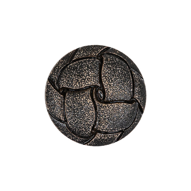 Italian Weathered Black Knotted Leather-Look Shank Back Plastic Button - 36L/23mm