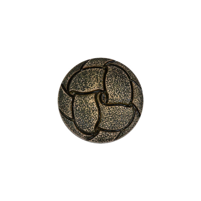 Italian Dusty Olive Knotted Leather-Look Shank Back Plastic Button - 28L/18mm