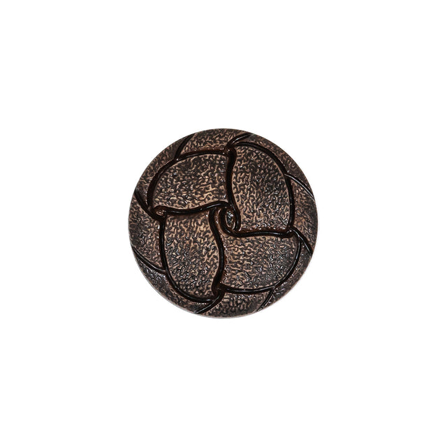 Italian Dark Brown Knotted Leather-Look Shank Back Plastic Button - 28L/18mm