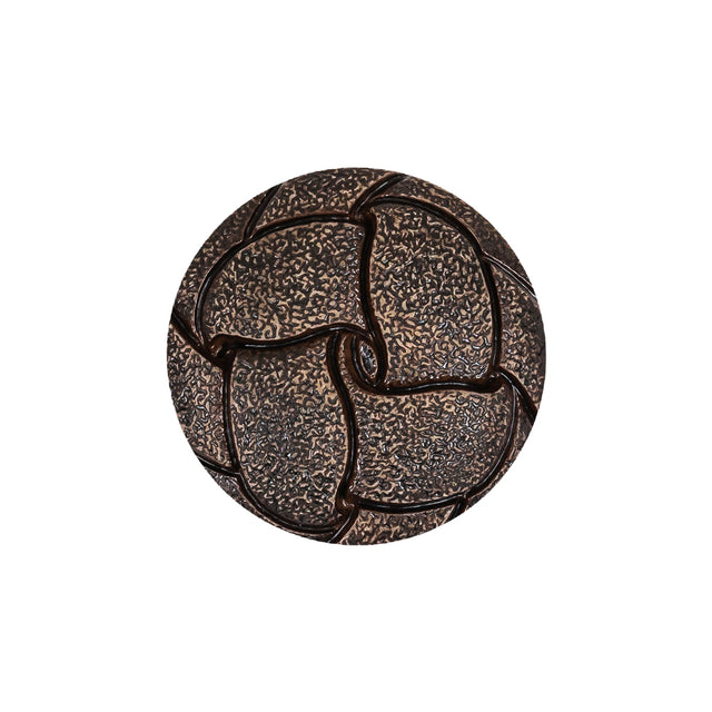 Italian Dark Brown Knotted Leather-Look Shank Back Plastic Button - 36L/23mm