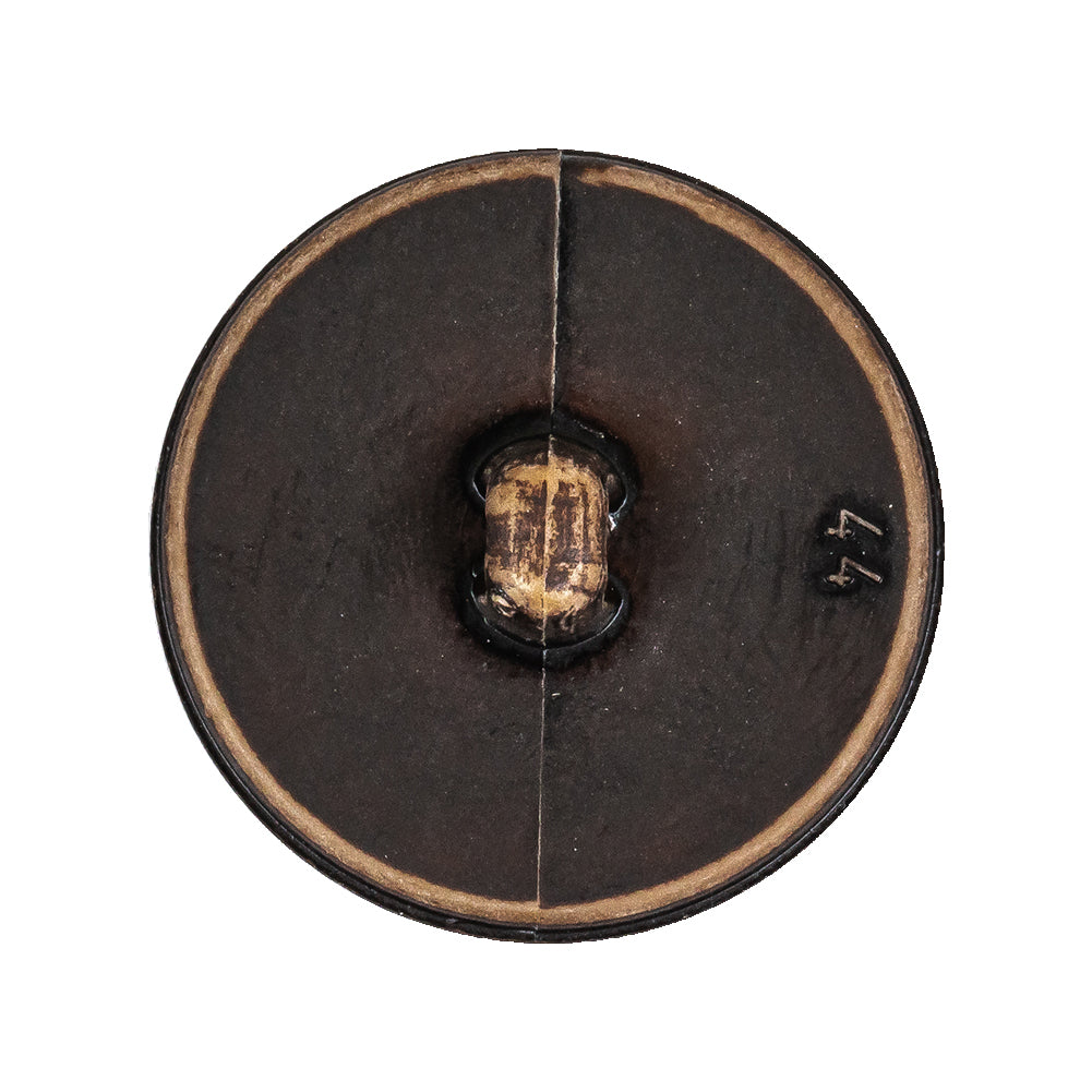 Italian Dark Brown Knotted Leather-Look Shank Back Plastic Button - 44L/28mm Detail