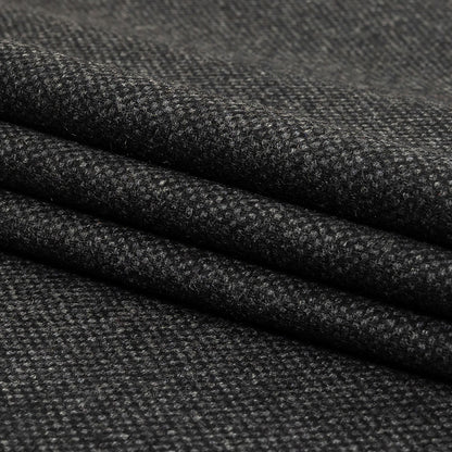 Obsidian and Gull Basketweave Blended Cashmere Coating Folded