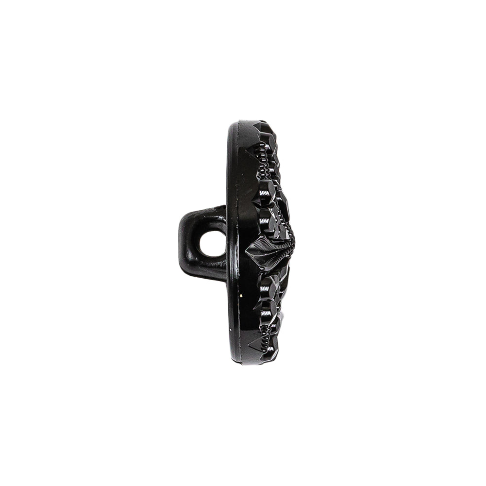 Black Bevel Cut Shank Back Plastic Button - 36L/23mm Folded