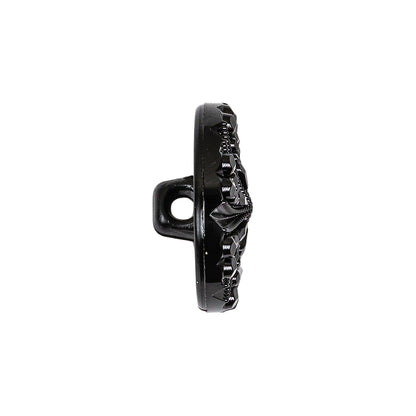 Black Bevel Cut Shank Back Plastic Button - 36L/23mm Folded