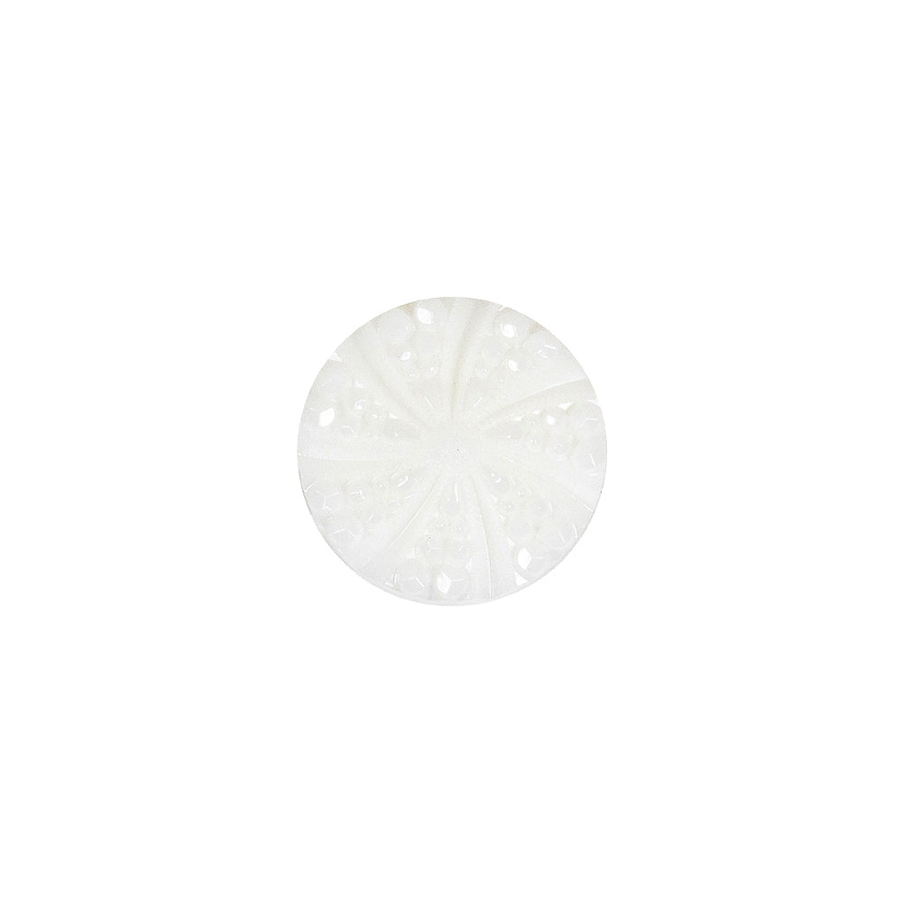 White Bevel Cut Shank Back Plastic Button - 20L/12.5mm