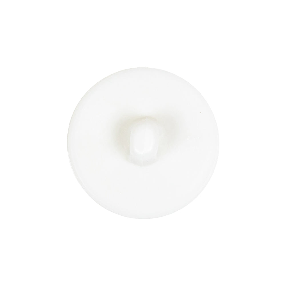 White Bevel Cut Shank Back Plastic Button - 36L/23mm Detail