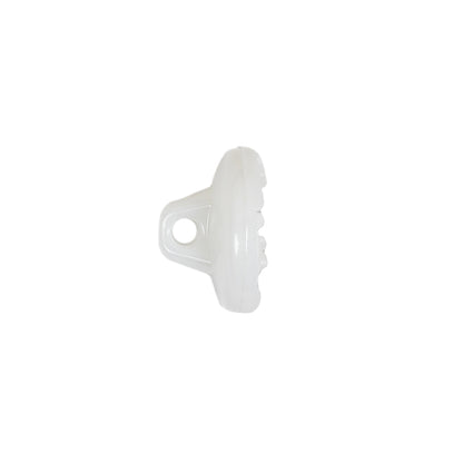 Italian White Concave Floral Molded Shank Back Plastic Button - 24L/15mm Folded