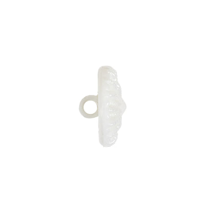 White Rays Molded Shank Back Plastic Button - 24L/15mm Folded