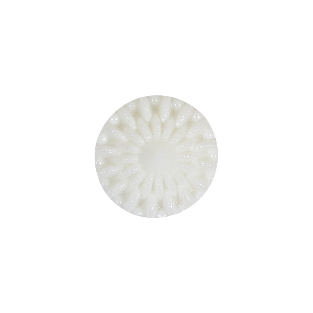 White Rays Molded Shank Back Plastic Button - 24L/15mm