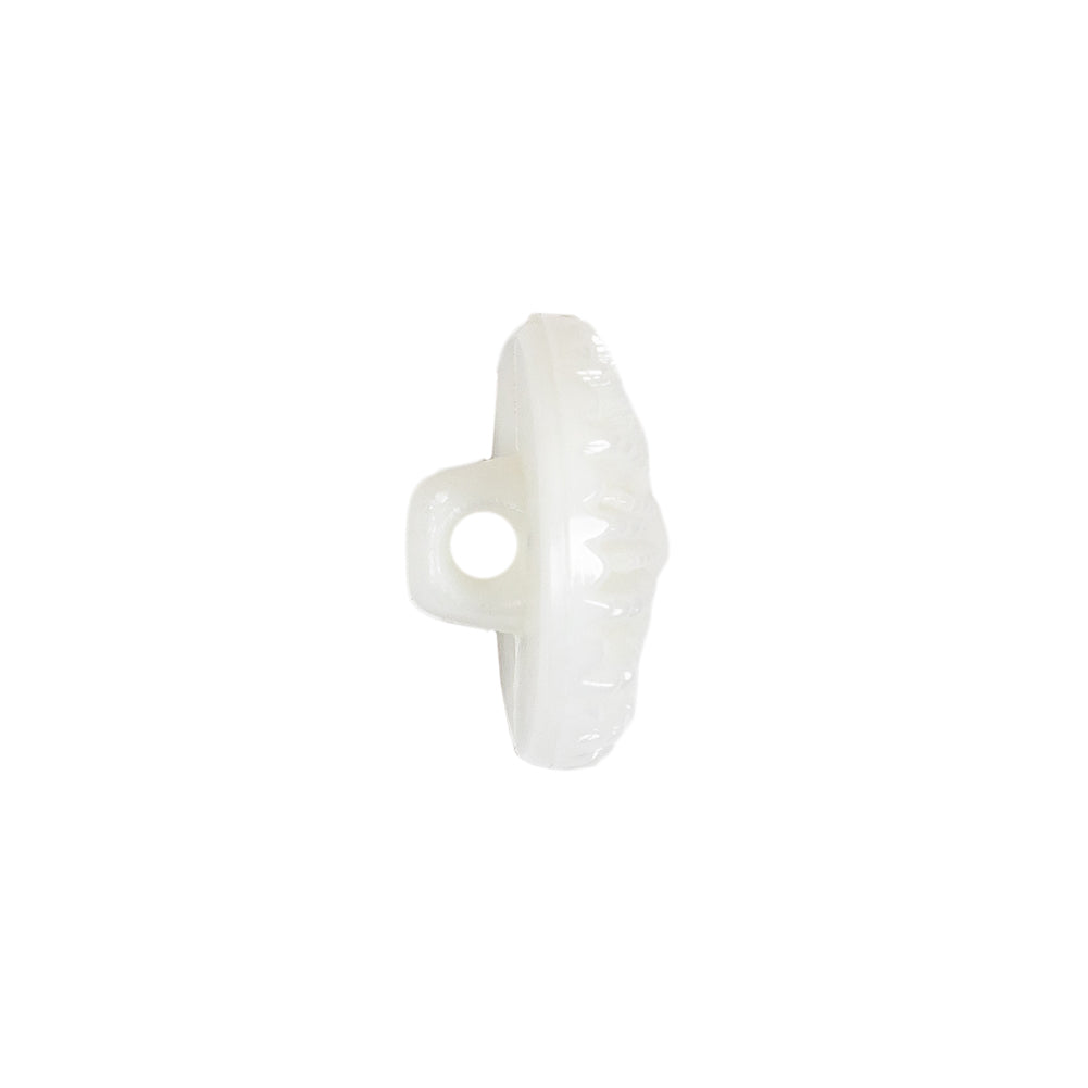 White Rays Molded Shank Back Plastic Button - 30L/19mm Folded