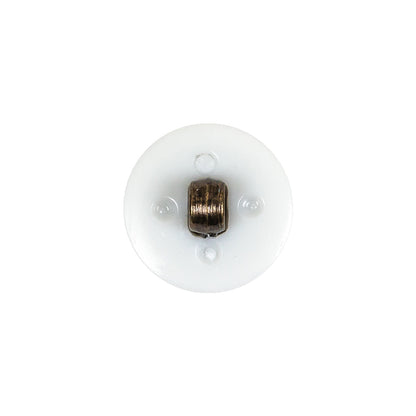 Italian White and Antique Bronze Plus Sign Plastic Shank Back Button - 25L/16mm Detail