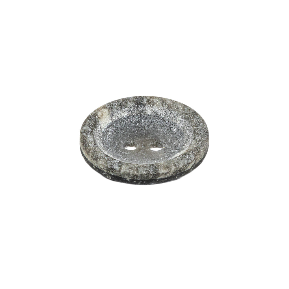 Italian Gray Striated Stone Look 2 Hole Plastic Button - 32L/20mm Folded