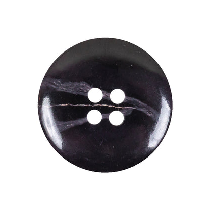 Deep Violet Marbled Rolled Rim 4-Hole Plastic Button - 40L/25.5mm Detail