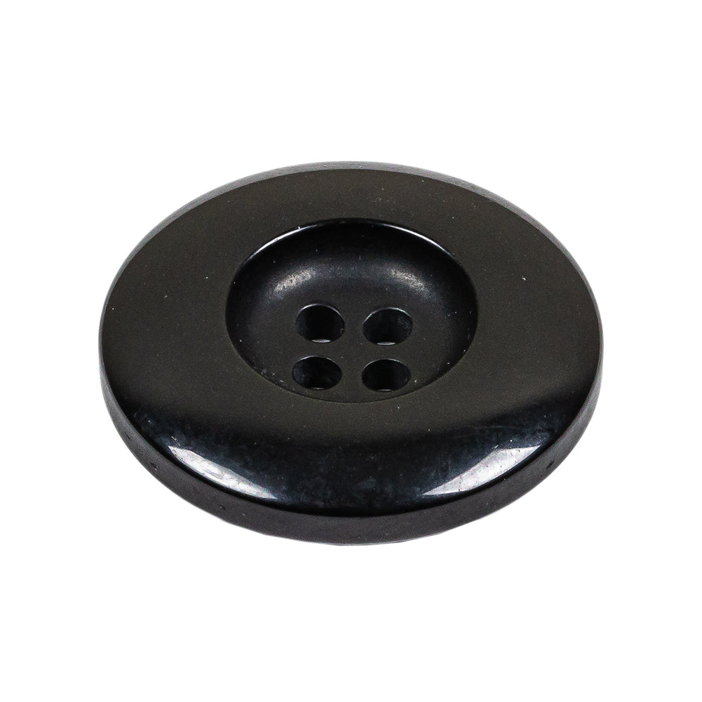 Black 4-Hole Plastic Deepwell Button - 44L/28mm Folded