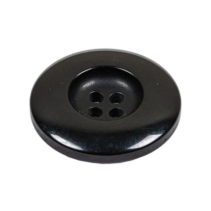 Black 4-Hole Plastic Deepwell Button - 44L/28mm Folded