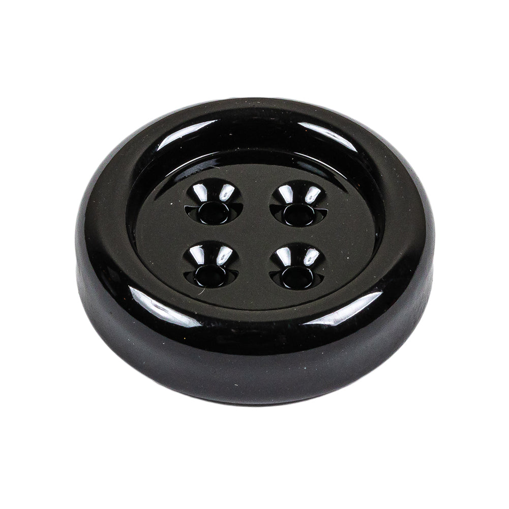 Black Metal 4-Hole Dish Button - 44L/28mm Folded
