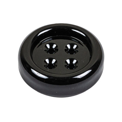 Black Metal 4-Hole Dish Button - 44L/28mm Folded