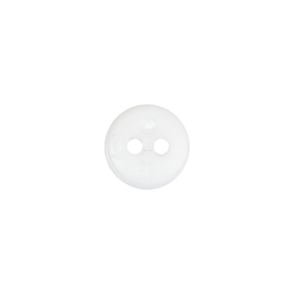 White Sawtooth Rim Plastic 2-Hole Button - 18L/11.5mm Detail