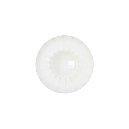 Italian White Faceted Center Floral Molded Shank Back Plastic Button - 30L/19mm