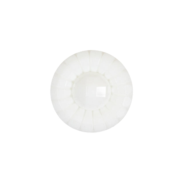 Italian White Faceted Center Floral Molded Shank Back Plastic Button - 30L/19mm