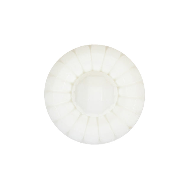 Italian White Faceted Center Floral Molded Shank Back Plastic Button - 36L/23mm
