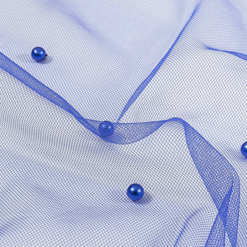 Beaded Tulle - Cobalt - Sylvie Collection - Detail