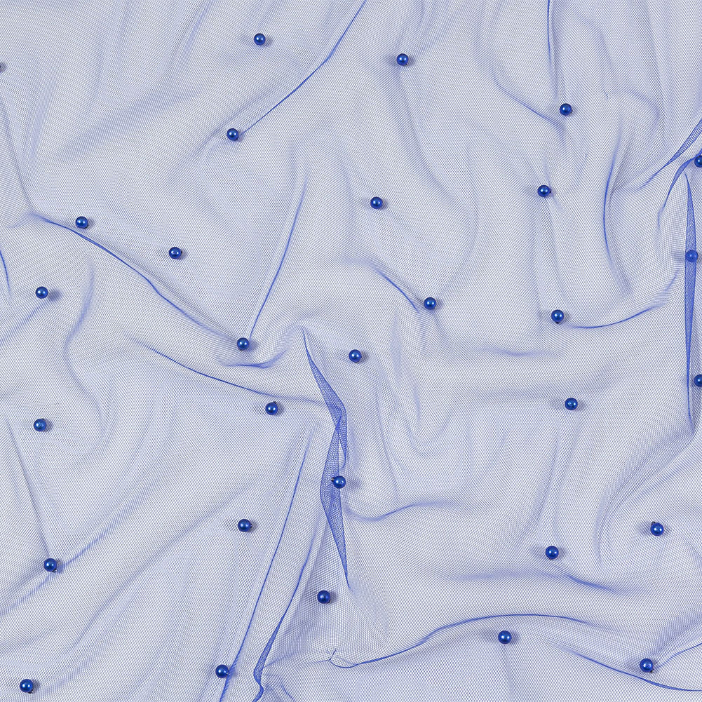Beaded Tulle - Cobalt - Sylvie Collection