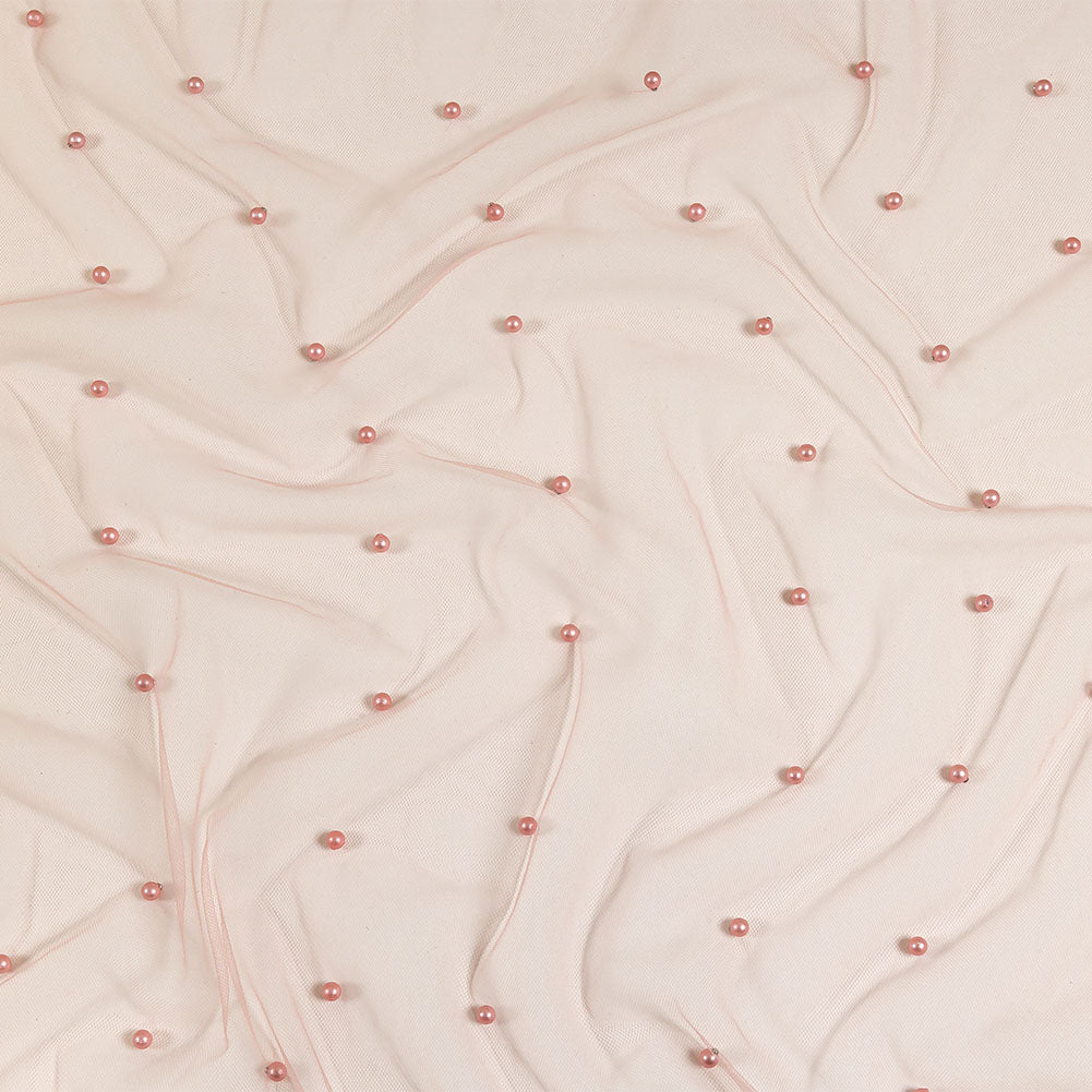 Beaded Tulle - Coral Haze - Sylvie Collection