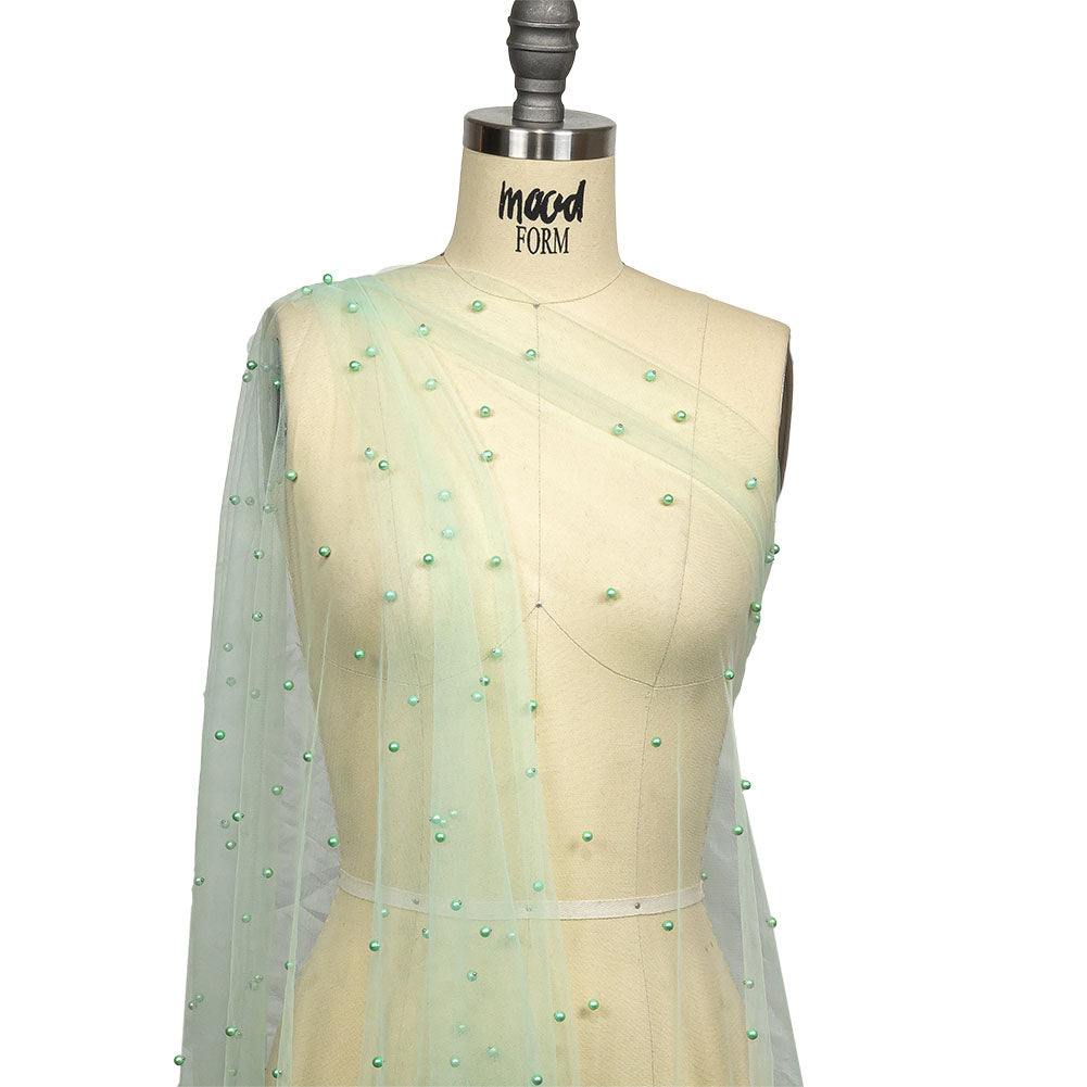 Beaded Tulle - Aqua - Sylvie Collection - Drape