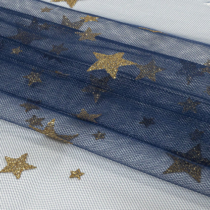 Starry Glitter Tulle - Bright Navy