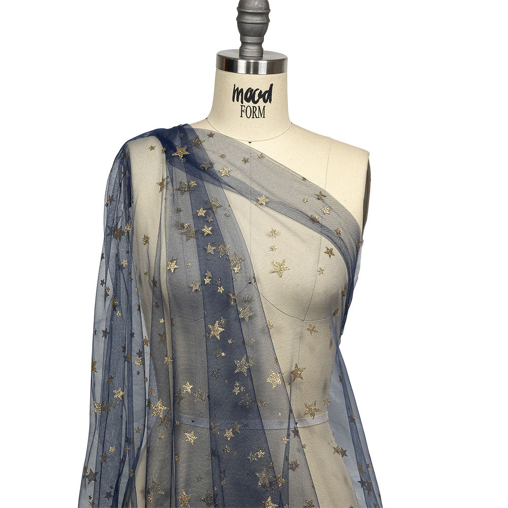 Starry Glitter Tulle - Bright Navy - Drape