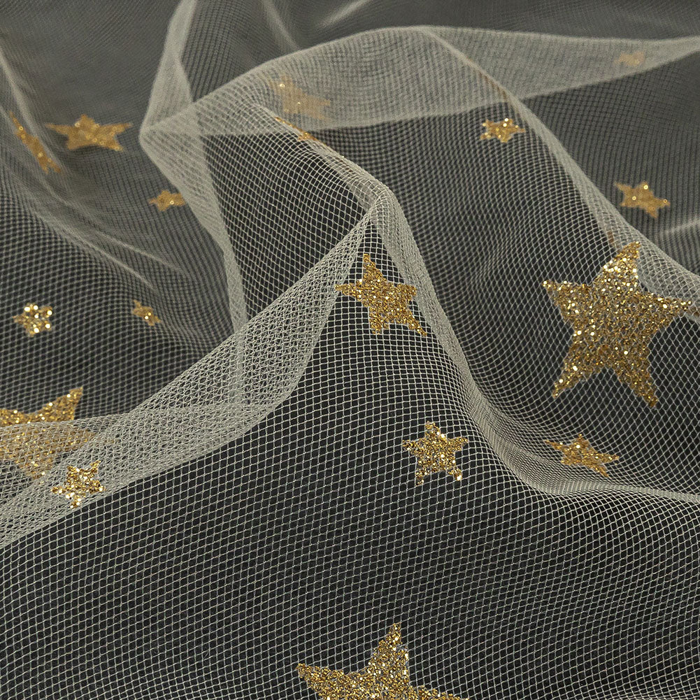Starry Glitter Tulle - Ivory - Detail
