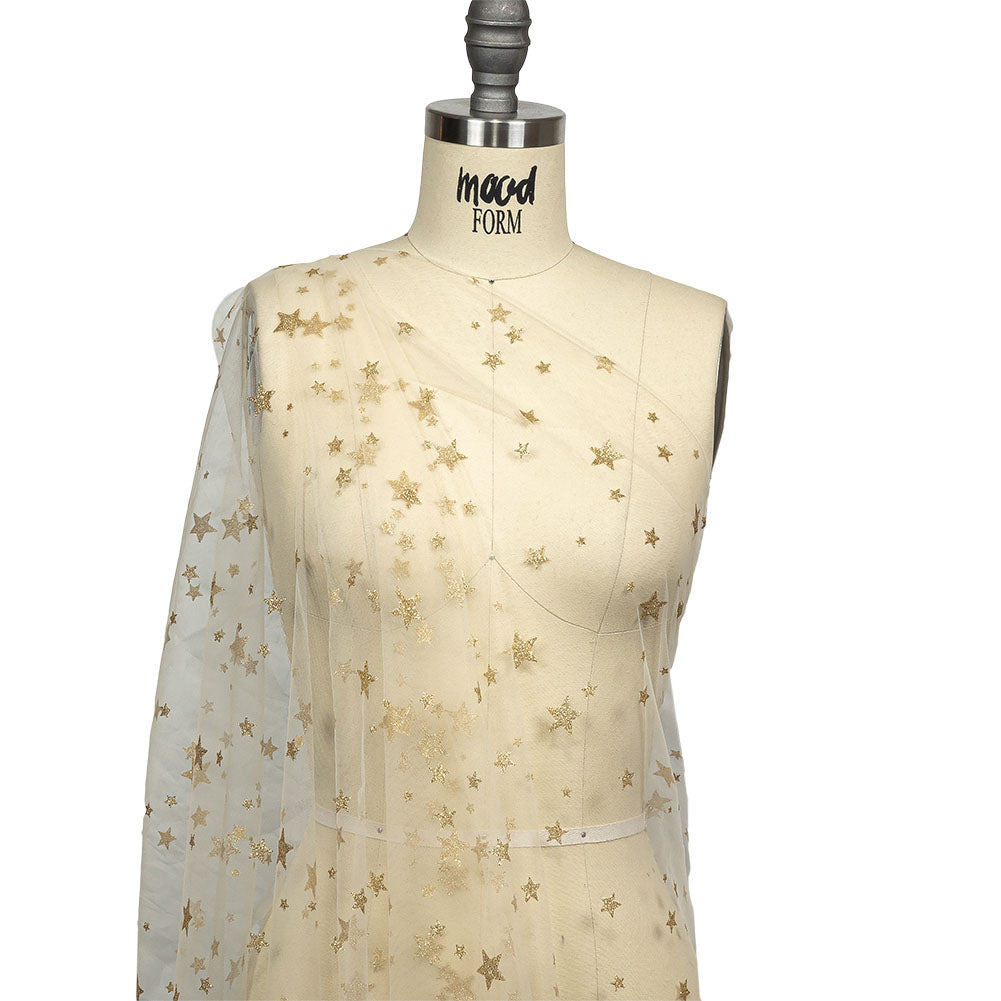 Starry Glitter Tulle - Ivory - Drape