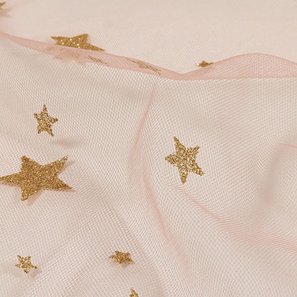 Starry Glitter Tulle - Pale Pink Folded