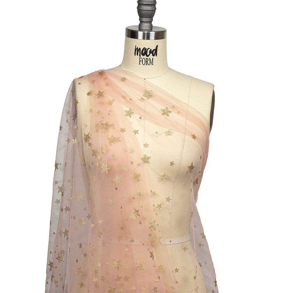 Starry Glitter Tulle - Pale Pink Detail