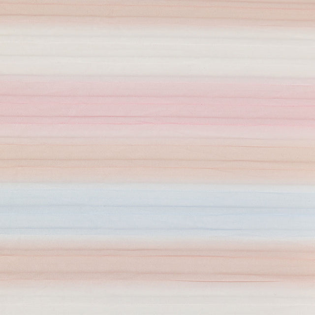 Pink, Peach and Blue Ombre Stripes Pleated Tulle