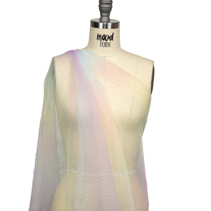 Pastel Rainbow Ombre Stripes Pleated Tulle Detail
