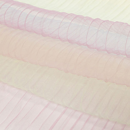 Pastel Rainbow Ombre Stripes Pleated Tulle Full