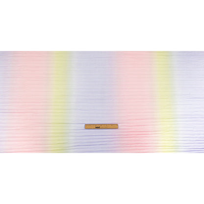 Purple, Pink and Yellow Ombre Stripes Pleated Tulle Drape