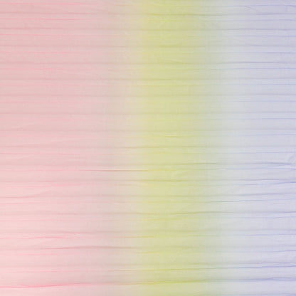 Purple, Pink and Yellow Ombre Stripes Pleated Tulle