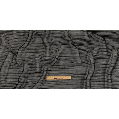 Metallic Stretch Plisse - Black - Natalia Collection Drape