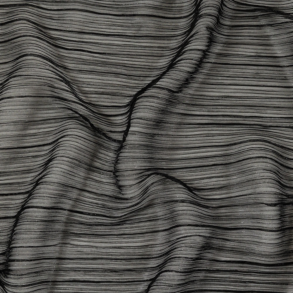 Metallic Stretch Plisse - Black - Natalia Collection