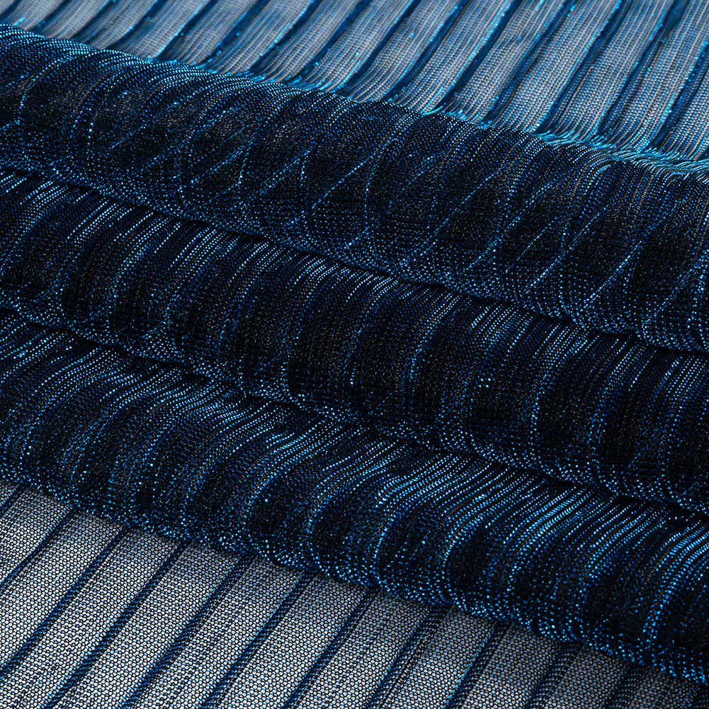 Metallic Stretch Plisse - Cobalt - Natalia Collection - Folded