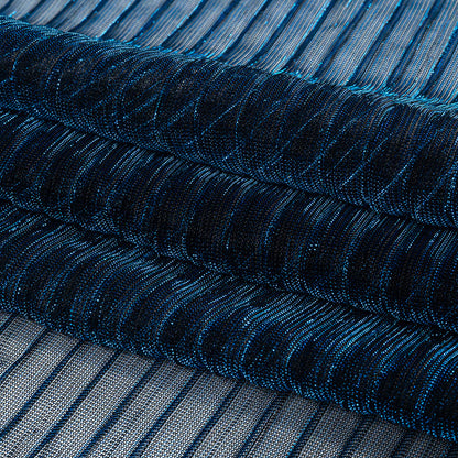 Metallic Stretch Plisse - Cobalt - Natalia Collection