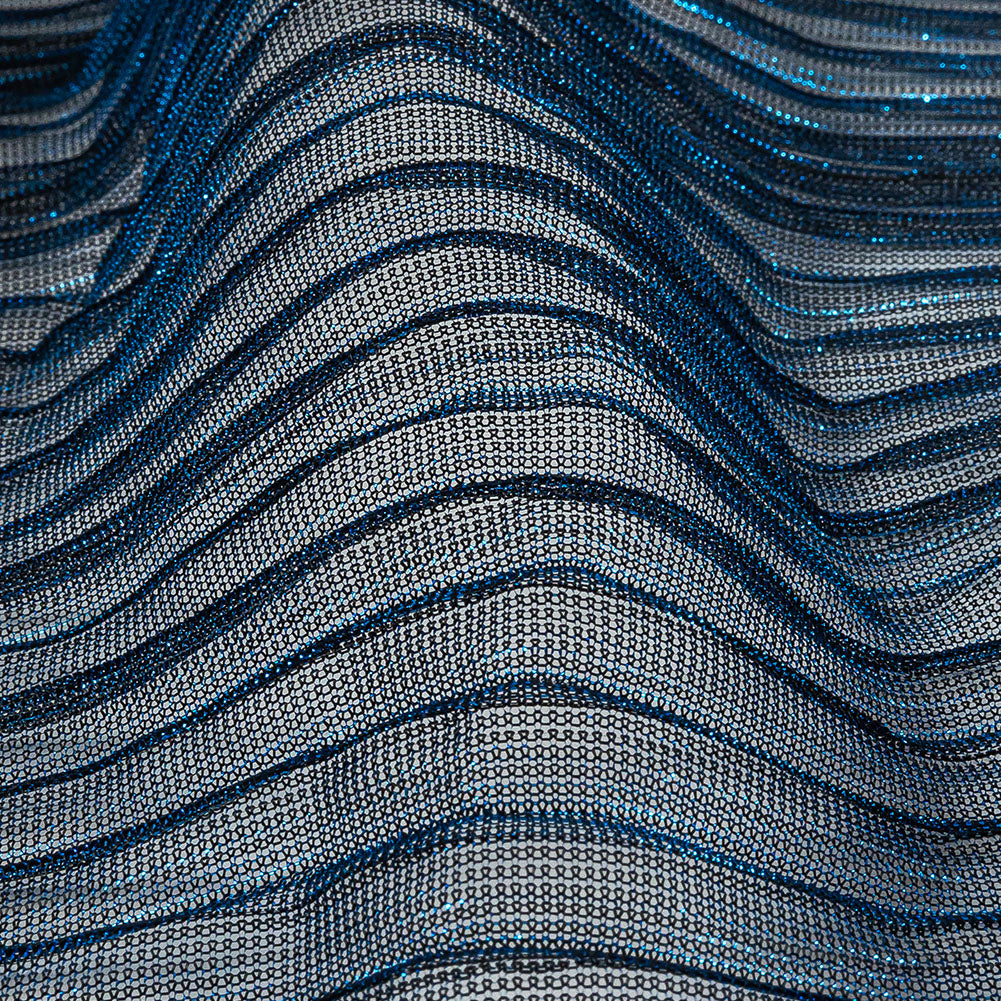 Metallic Stretch Plisse - Cobalt - Natalia Collection - Detail - Image 3 of 7