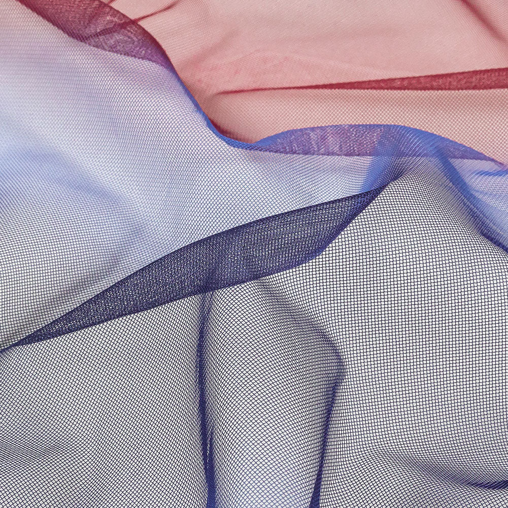 Ombre Stripes Shadow Tulle - Red, Mazarine Blue and Navy - Detail